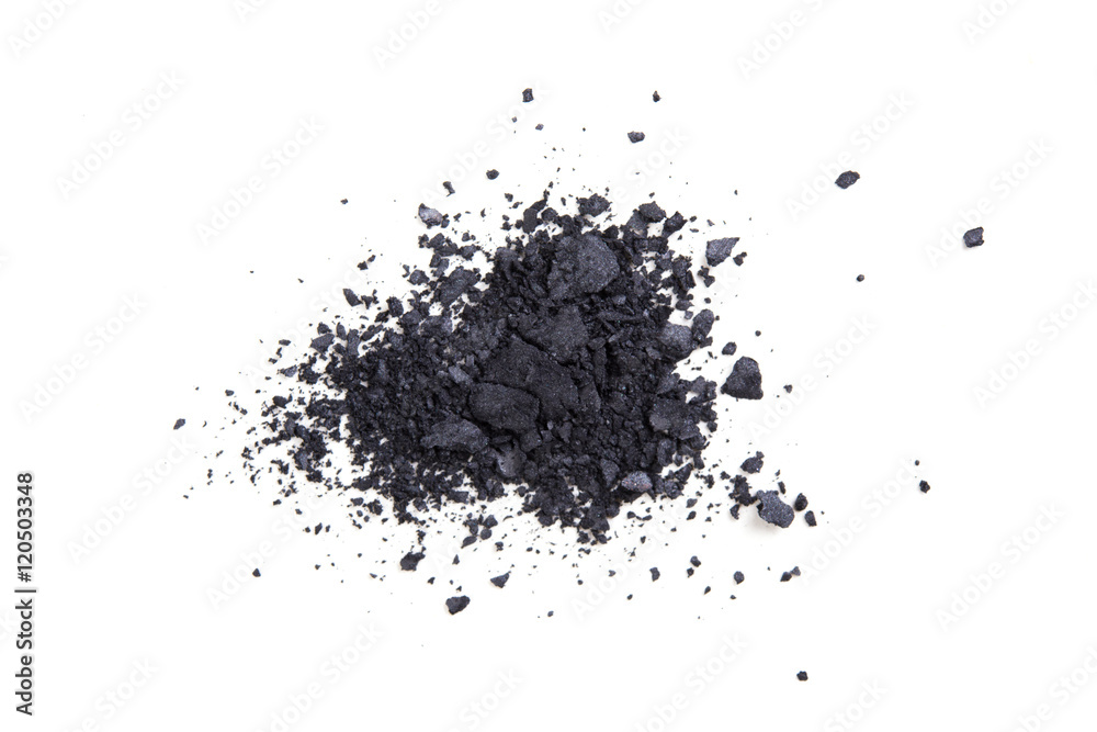 Satin black eyeshadows powder, makeaup and cosmetic background Satin black eyeshadows powder, makeaup and cosmetic background