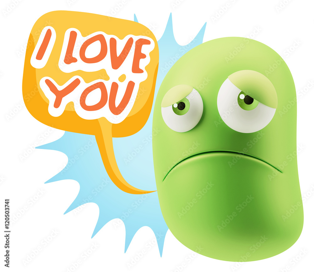 3d Illustration Sad Character Emoji Expression saying I Love You 3d Illustration Sad Character Emoji Expression saying I Love You