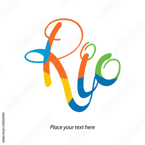 Rio abstract vector lettering