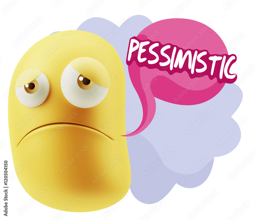 3d Illustration Sad Character Emoji Expression saying Pessimisti 3d Illustration Sad Character Emoji Expression saying Pessimisti