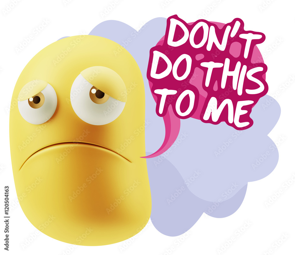 3d Illustration Sad Character Emoji Expression saying Don't do t 3d Illustration Sad Character Emoji Expression saying Don't do t