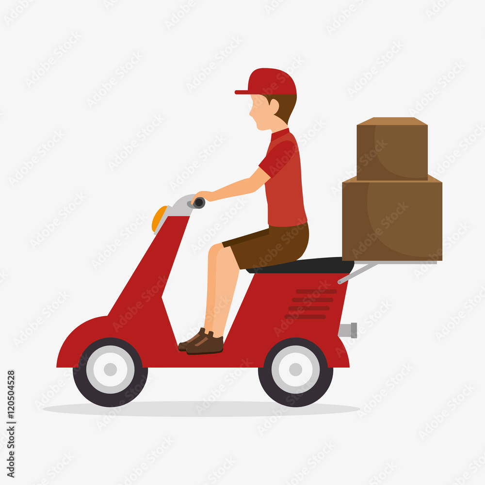 man delivering boxes design isolated vector illustration eps 10