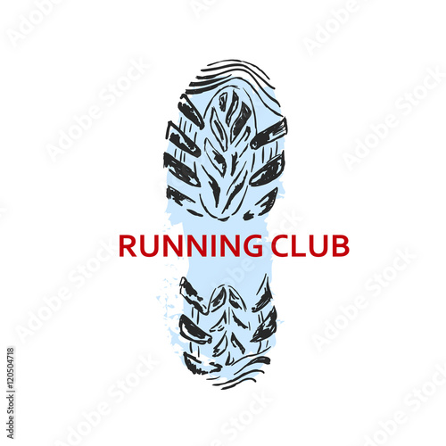 Logo running footprint