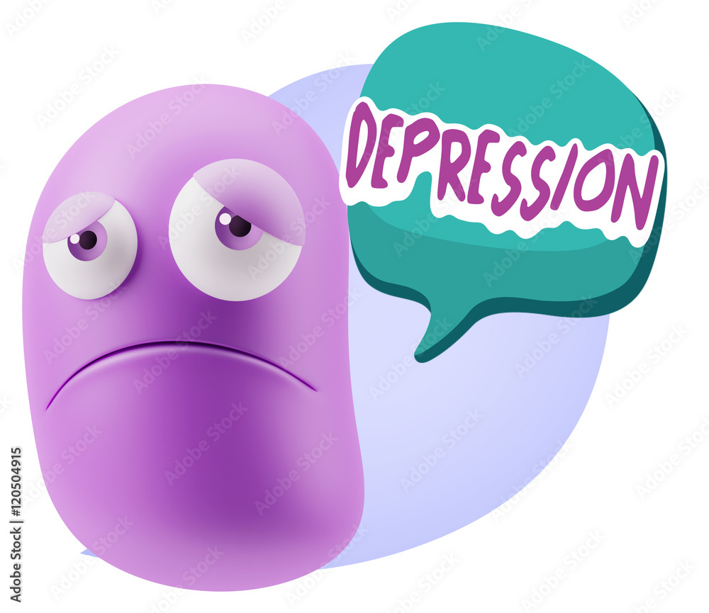 3d Illustration Sad Character Emoji Expression saying Depression 3d Illustration Sad Character Emoji Expression saying Depression