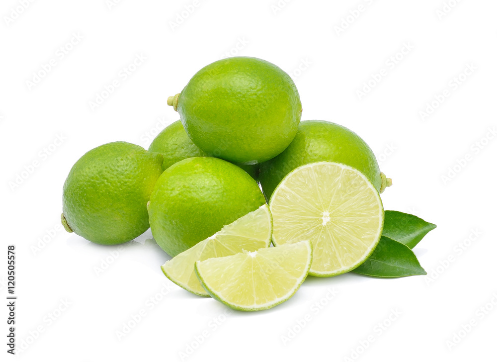 limes isolated on a white background limes isolated on a white background