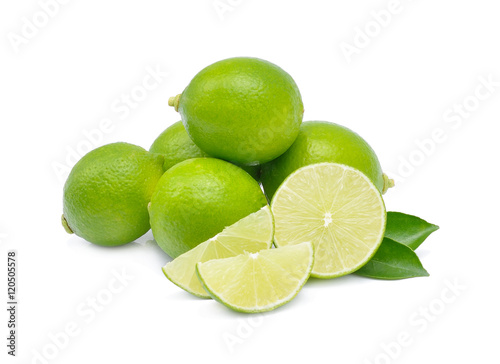 limes isolated on a white background