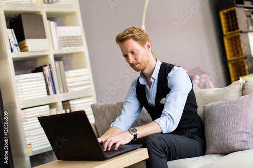 Man working on laptop