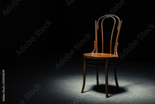 Lonely chair at the empty room