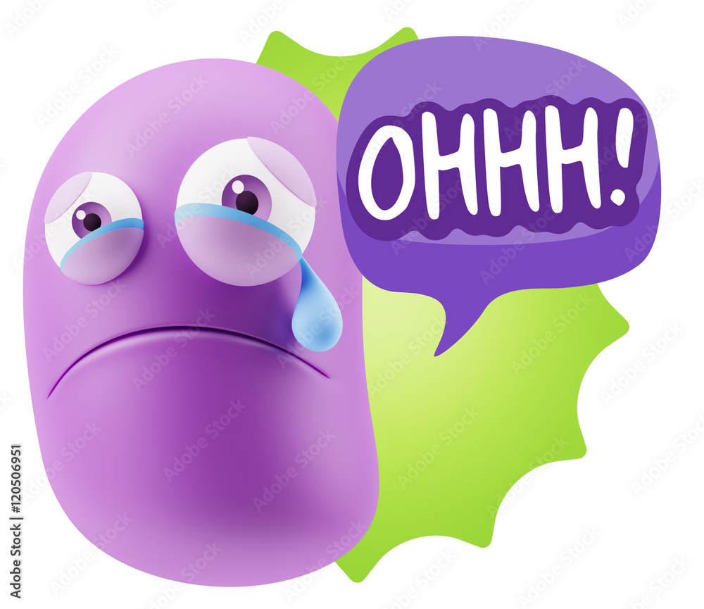 3d Illustration Sad Character Emoji Expression saying Oh with Co 3d Illustration Sad Character Emoji Expression saying Oh with Co