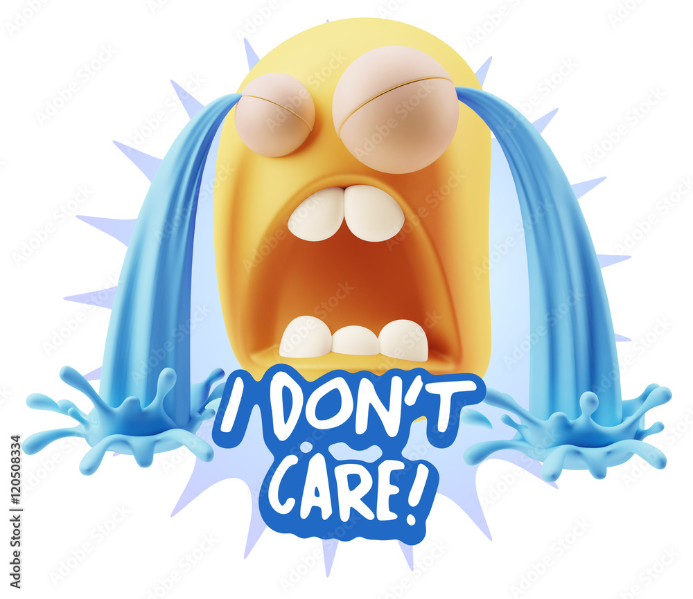3d Illustration Sad Character Emoji Expression saying I Don't Ca 3d Illustration Sad Character Emoji Expression saying I Don't Ca