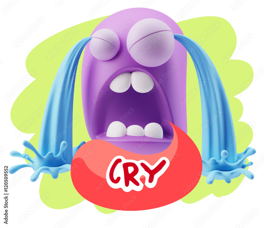 3d Illustration Sad Character Emoji Expression saying Cry with C 3d Illustration Sad Character Emoji Expression saying Cry with C