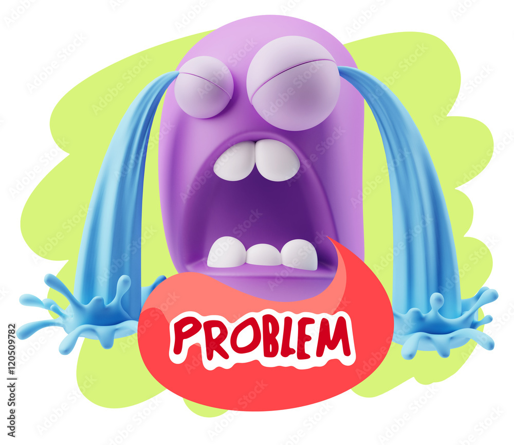 3d Illustration Sad Character Emoji Expression saying Problem wi 3d Illustration Sad Character Emoji Expression saying Problem wi