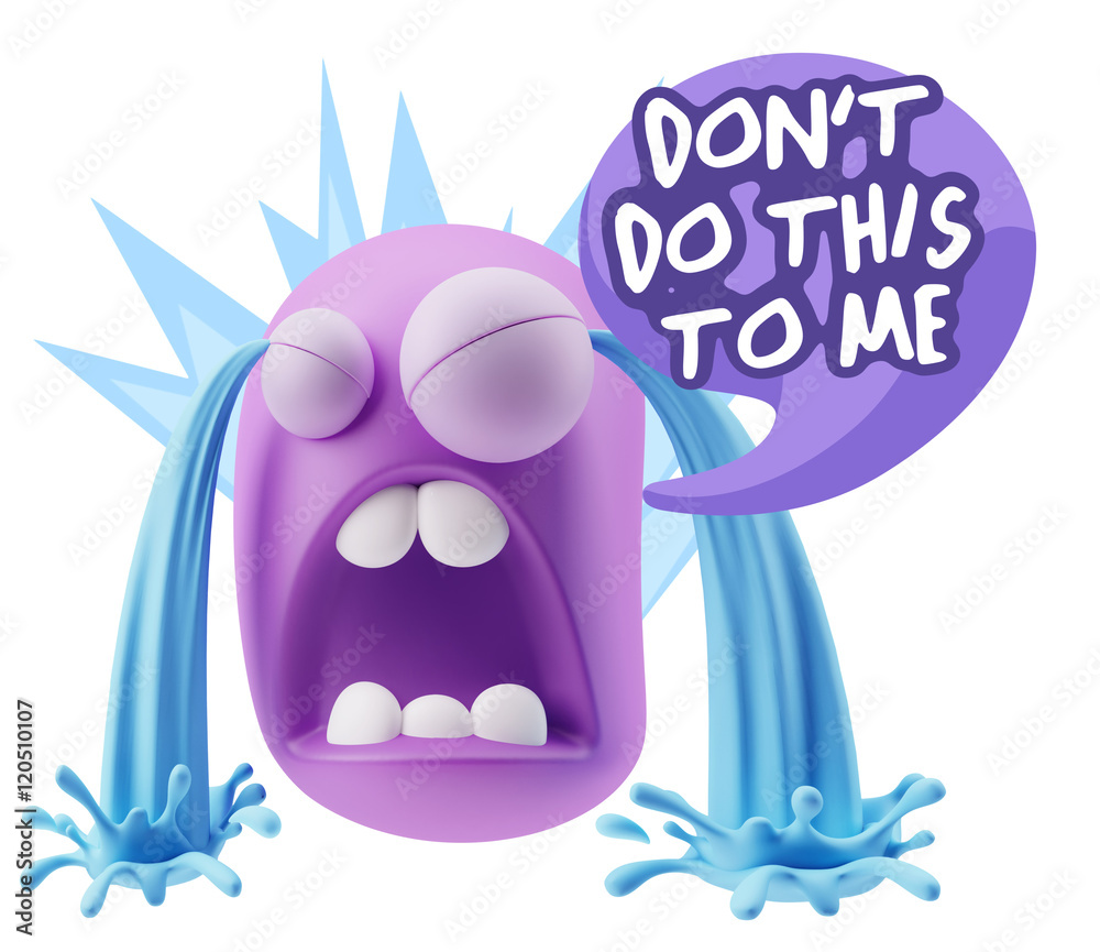 3d Illustration Sad Character Emoji Expression saying Don't do t 3d Illustration Sad Character Emoji Expression saying Don't do t