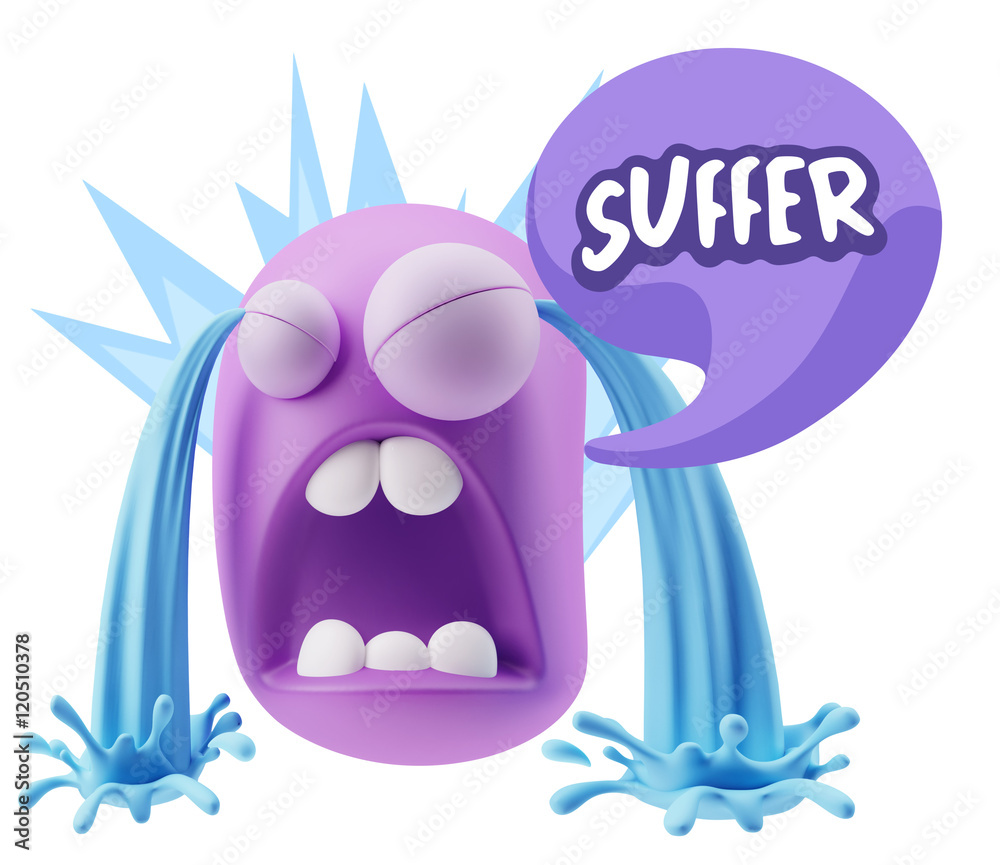 3d Illustration Sad Character Emoji Expression saying Suffer wit 3d Illustration Sad Character Emoji Expression saying Suffer wit