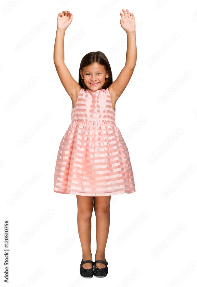 Naklejka premium Happy laughing girl portrait isolated