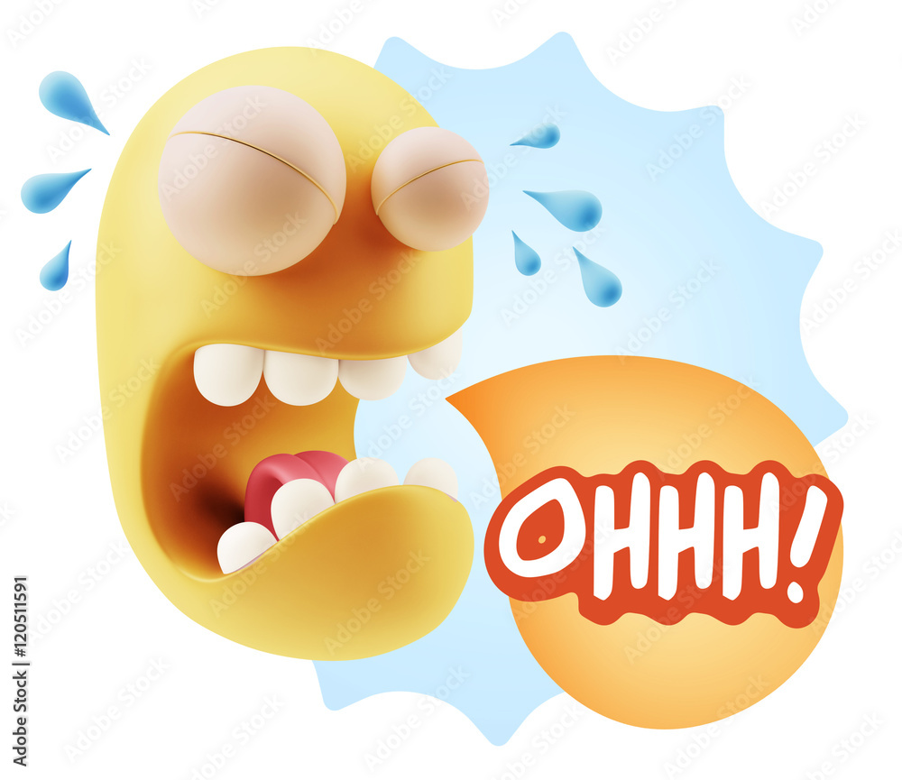 3d Illustration Sad Character Emoji Expression saying Oh with Co 3d Illustration Sad Character Emoji Expression saying Oh with Co