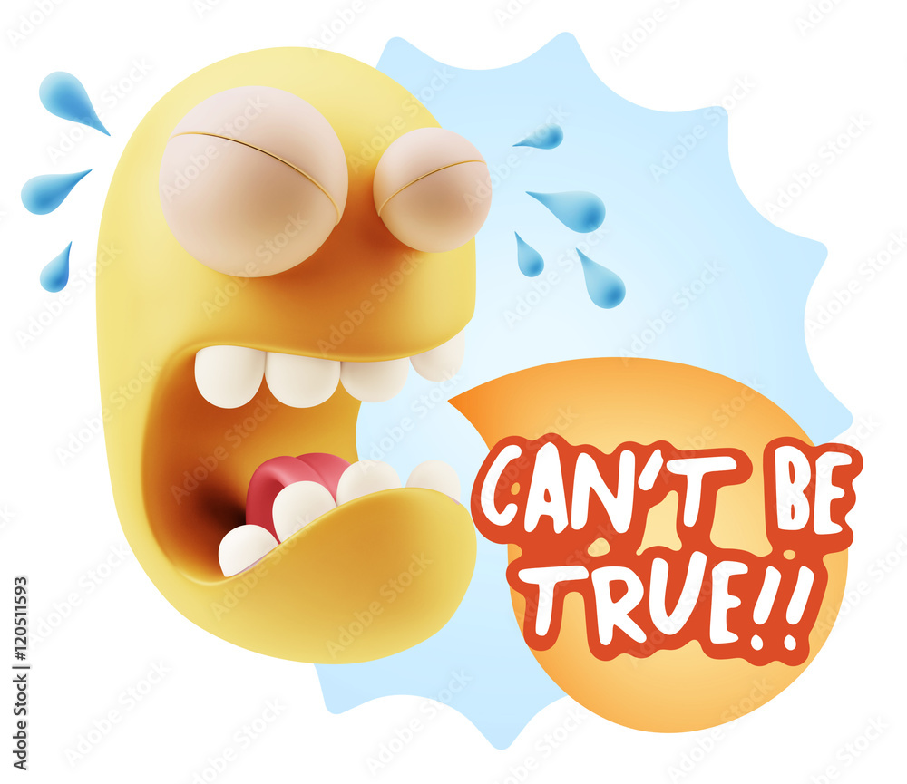 3d Illustration Sad Character Emoji Expression saying Can't be T 3d Illustration Sad Character Emoji Expression saying Can't be T