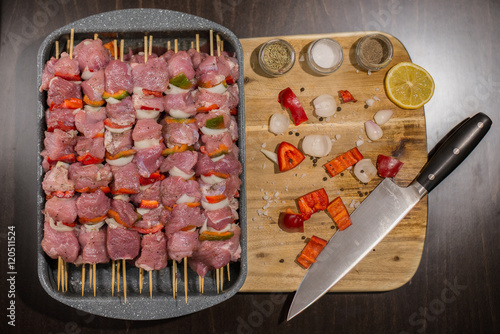 Skewers and a knife