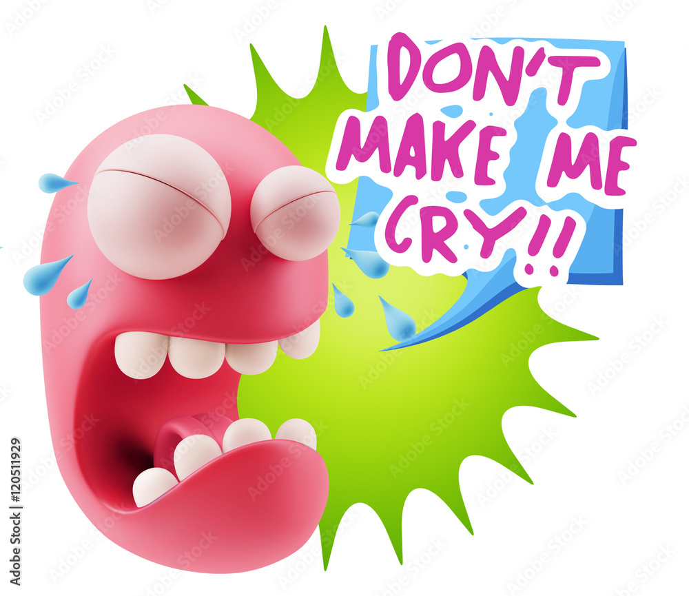 3d Illustration Sad Character Emoji Expression saying Don't Make 3d Illustration Sad Character Emoji Expression saying Don't Make