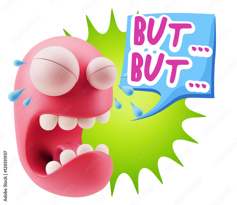 3d Illustration Sad Character Emoji Expression saying But… wit 3d Illustration Sad Character Emoji Expression saying But… wit