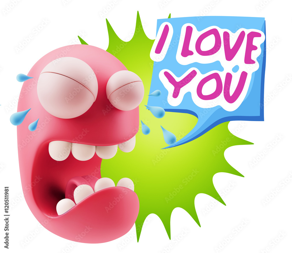 3d Illustration Sad Character Emoji Expression saying I Love You 3d Illustration Sad Character Emoji Expression saying I Love You
