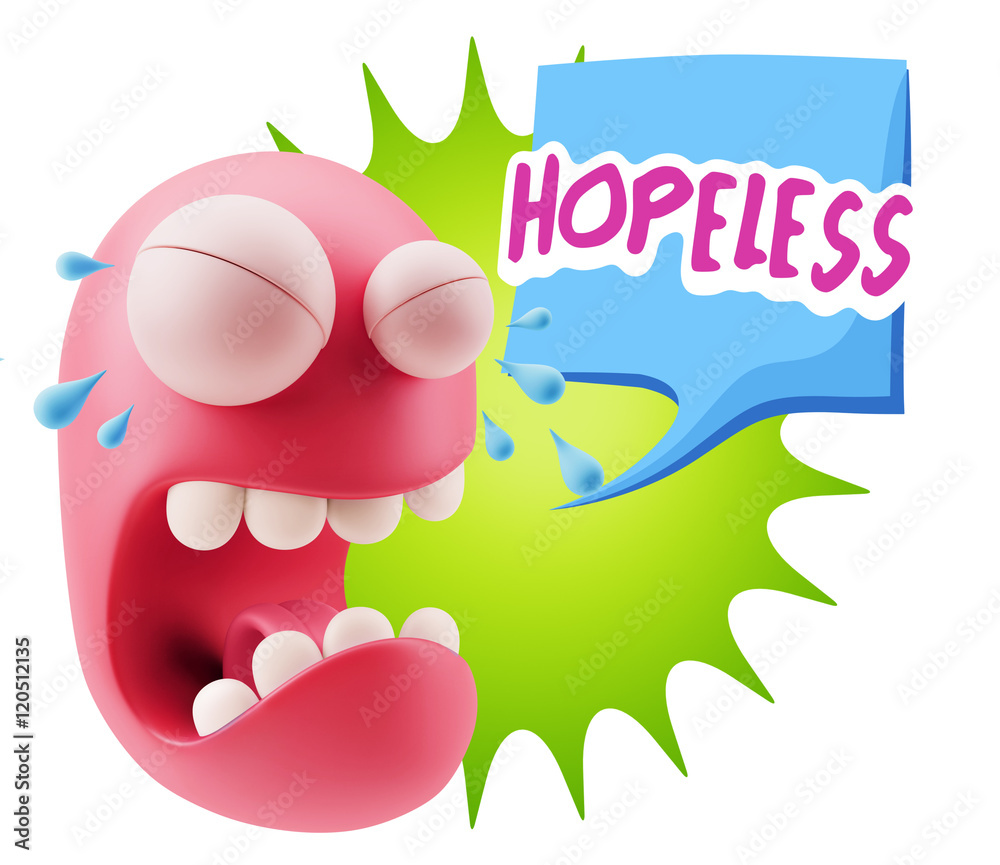 3d Illustration Sad Character Emoji Expression saying Hopeless w 3d Illustration Sad Character Emoji Expression saying Hopeless w