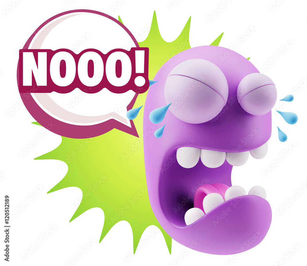 3d Illustration Sad Character Emoji Expression saying No with Co 3d Illustration Sad Character Emoji Expression saying No with Co