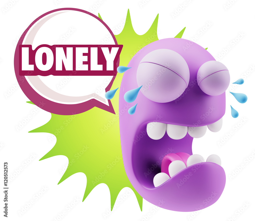 3d Illustration Sad Character Emoji Expression saying Lonely wit 3d Illustration Sad Character Emoji Expression saying Lonely wit