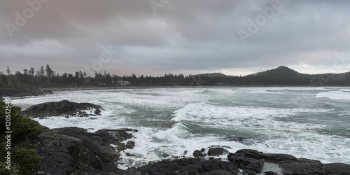 Wave splashing at coast  Pettinger Point  Cox Bay  Pacific Rim N