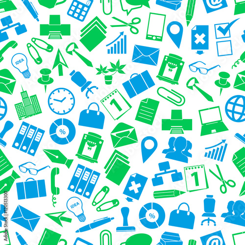 office work theme simple icons seamless pattern eps10
