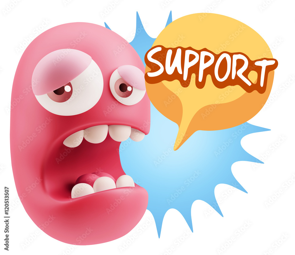 3d Illustration Sad Character Emoji Expression saying Support wi 3d Illustration Sad Character Emoji Expression saying Support wi