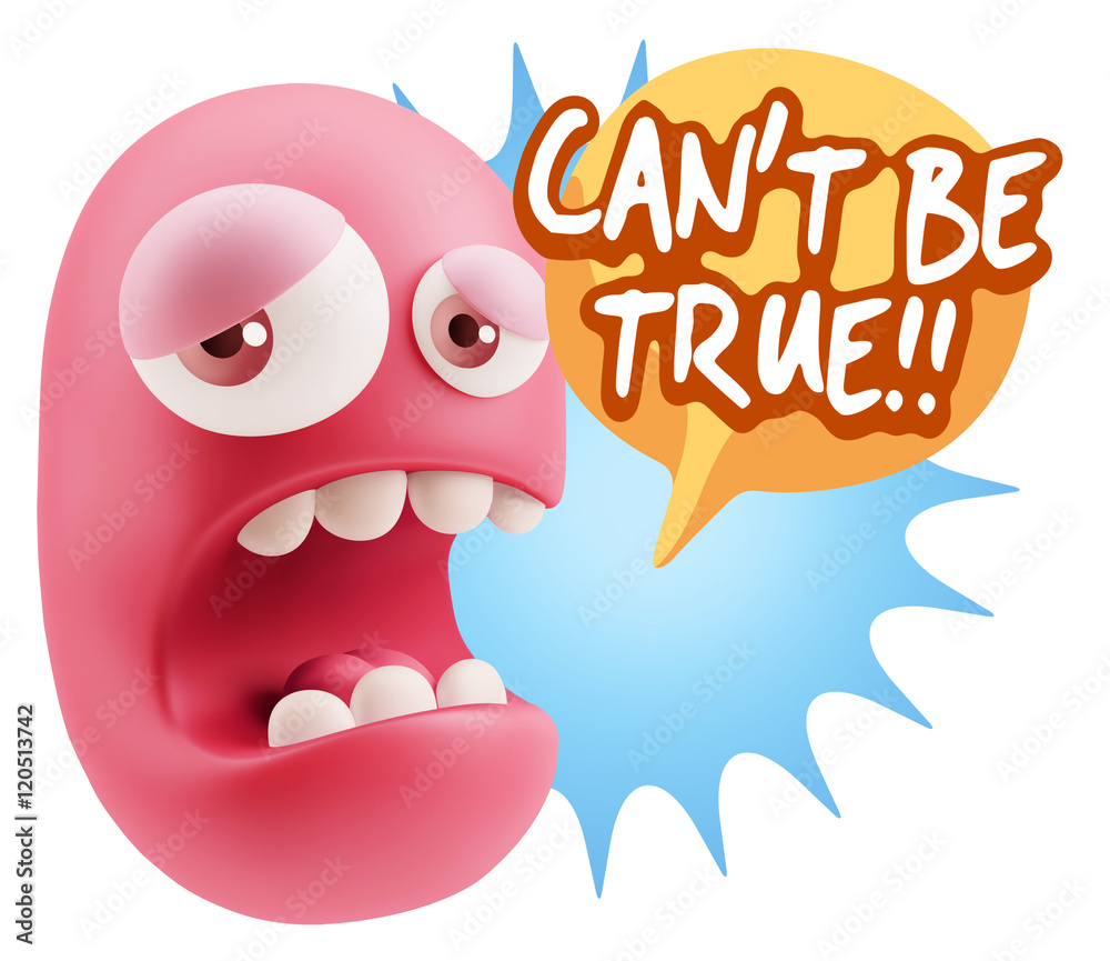 Obraz premium 3d Illustration Sad Character Emoji Expression saying Can't be T