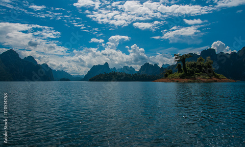 Scenic and unique landscape at Chieou Laan lake, Thailand photo