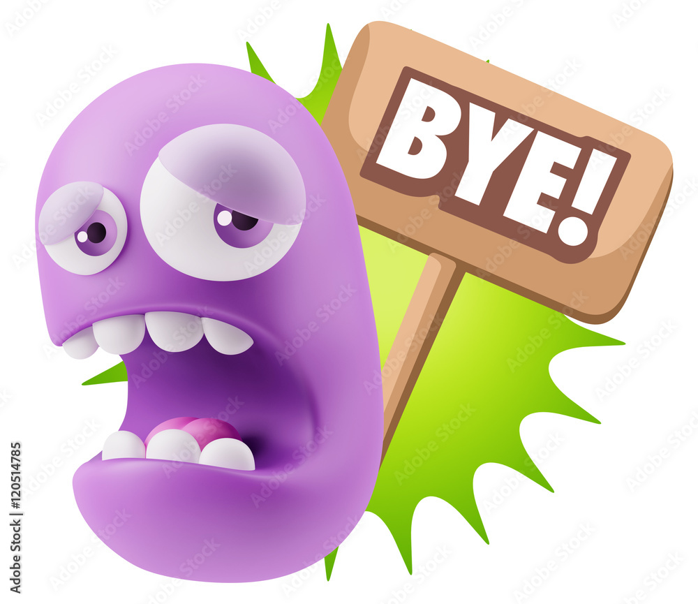 3d Illustration Sad Character Emoji Expression saying Bye with C 3d Illustration Sad Character Emoji Expression saying Bye with C