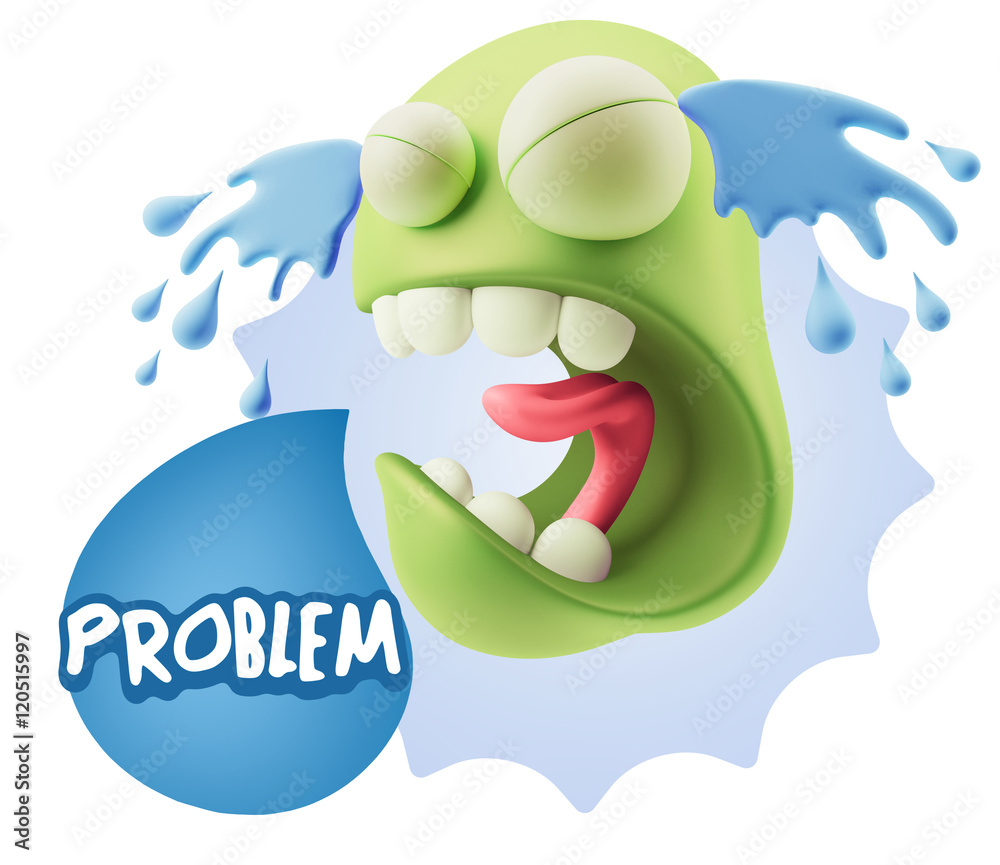 3d Illustration Sad Character Emoji Expression saying Problem wi 3d Illustration Sad Character Emoji Expression saying Problem wi