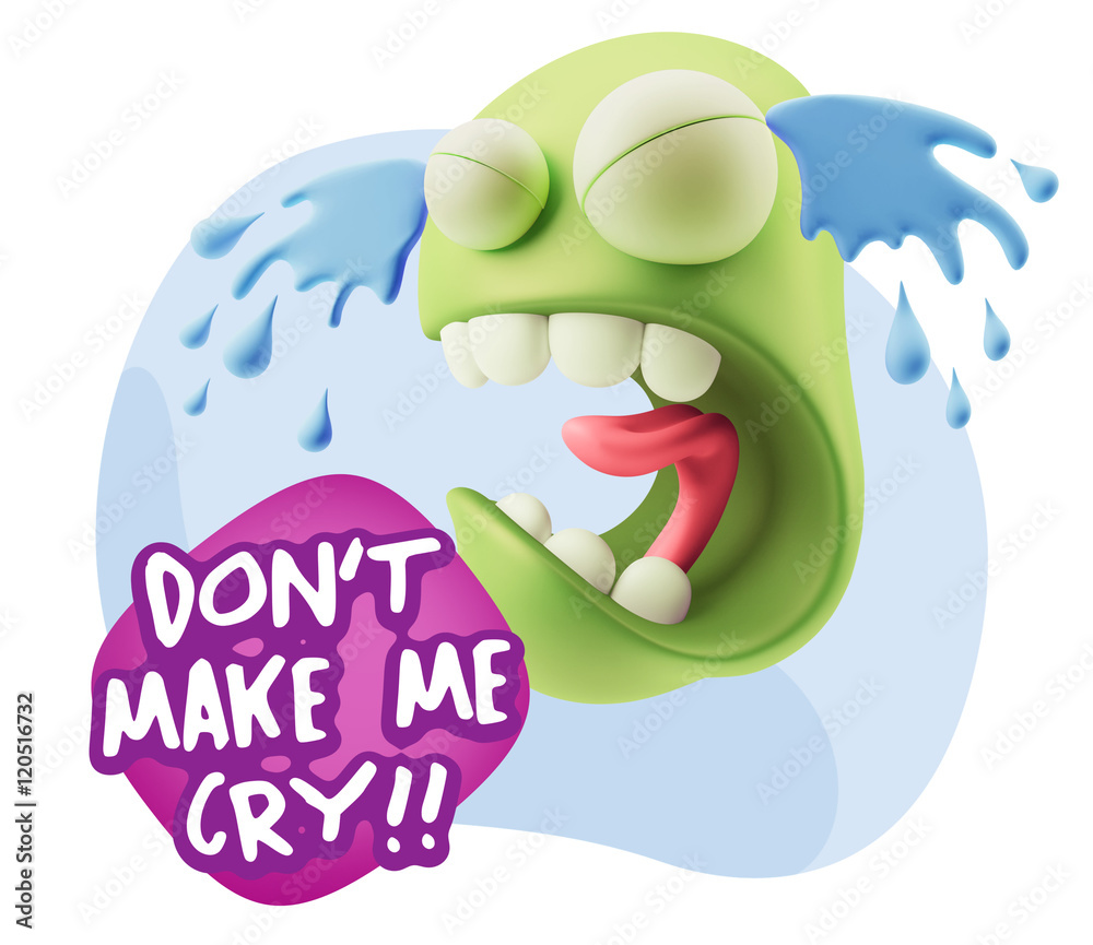 Obraz premium 3d Illustration Sad Character Emoji Expression saying Don't Make