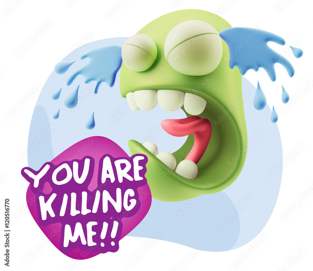 Obraz premium 3d Illustration Sad Character Emoji Expression saying You are Ki