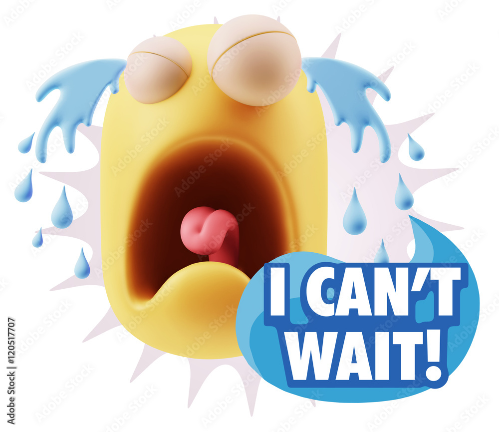 3d Illustration Sad Character Emoji Expression saying I Can't Wa 3d Illustration Sad Character Emoji Expression saying I Can't Wa
