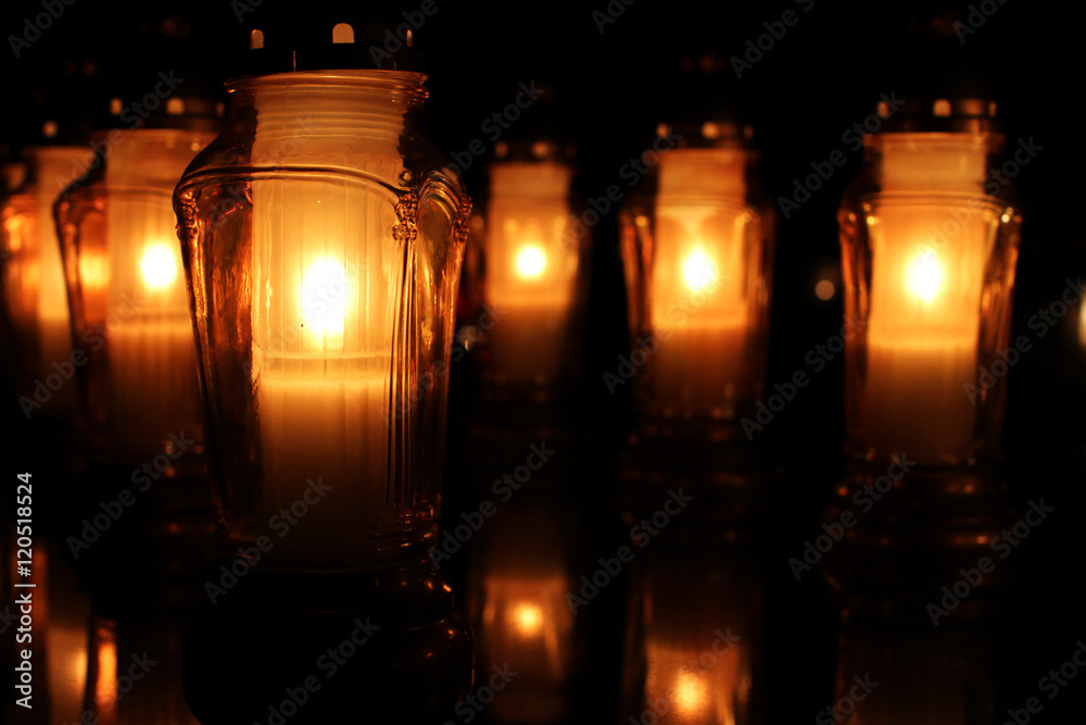 candles on the graves