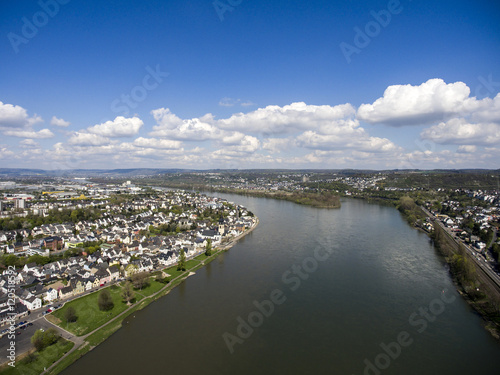 Koblenz City Germany with historic rhine valley