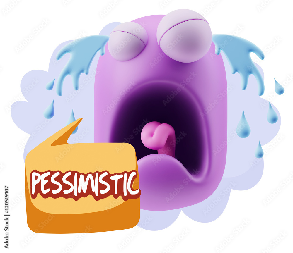 3d Illustration Sad Character Emoji Expression saying Pessimisti 3d Illustration Sad Character Emoji Expression saying Pessimisti