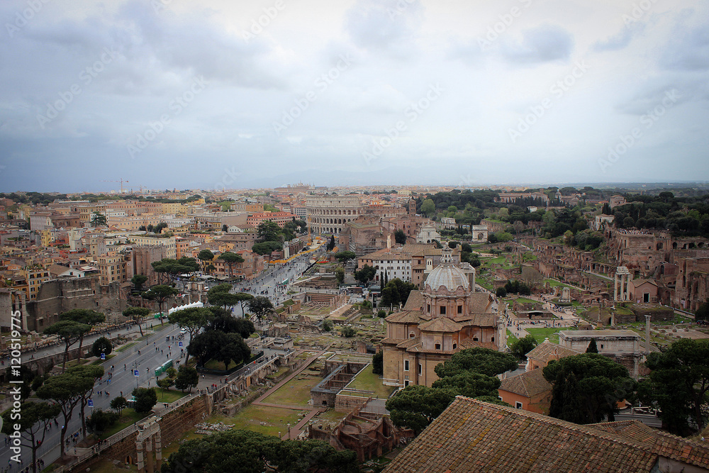 Panoramic view from Altare della Patria, Rome, Italy