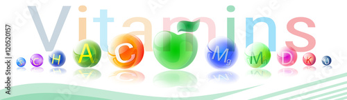 Vitamins Nutrient Minerals Colorful Banner Healthy Life Nutrition Chemistry Element Concept