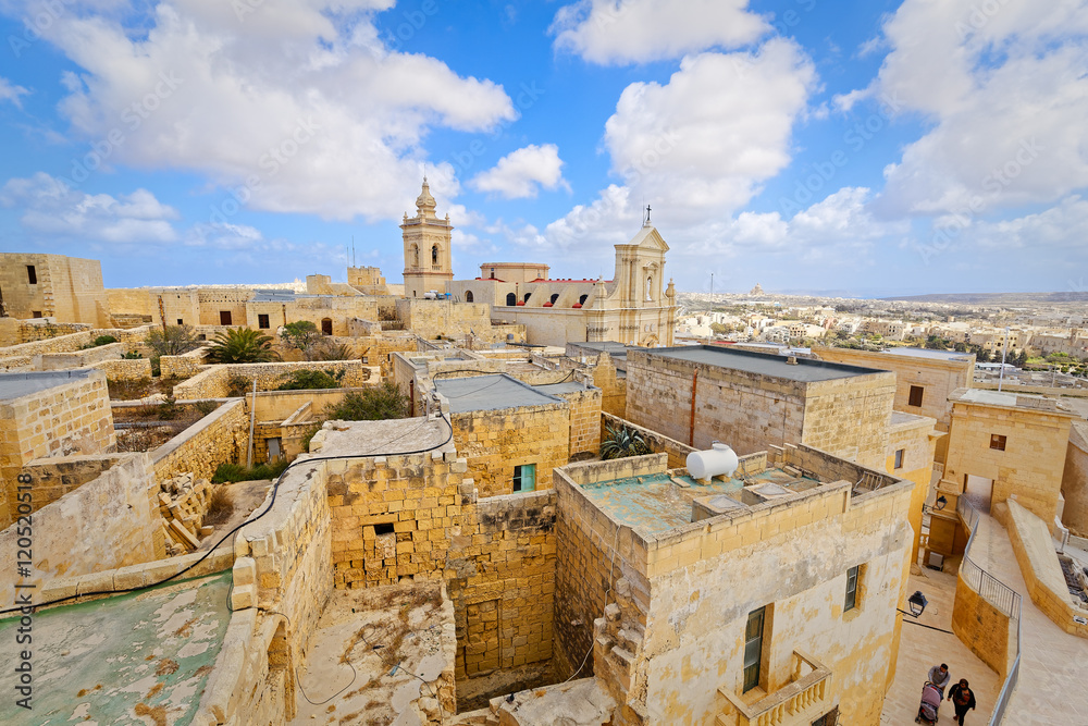 Top view from Citadel, Ir-Rabat, Malta - obrazy, fototapety, plakaty 