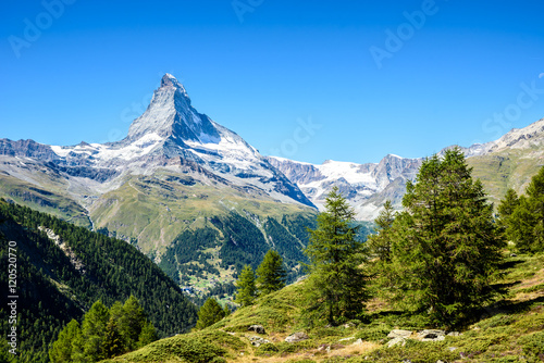 Fototapeta Matterhorn - beautiful landscape of Zermatt, Switzerland