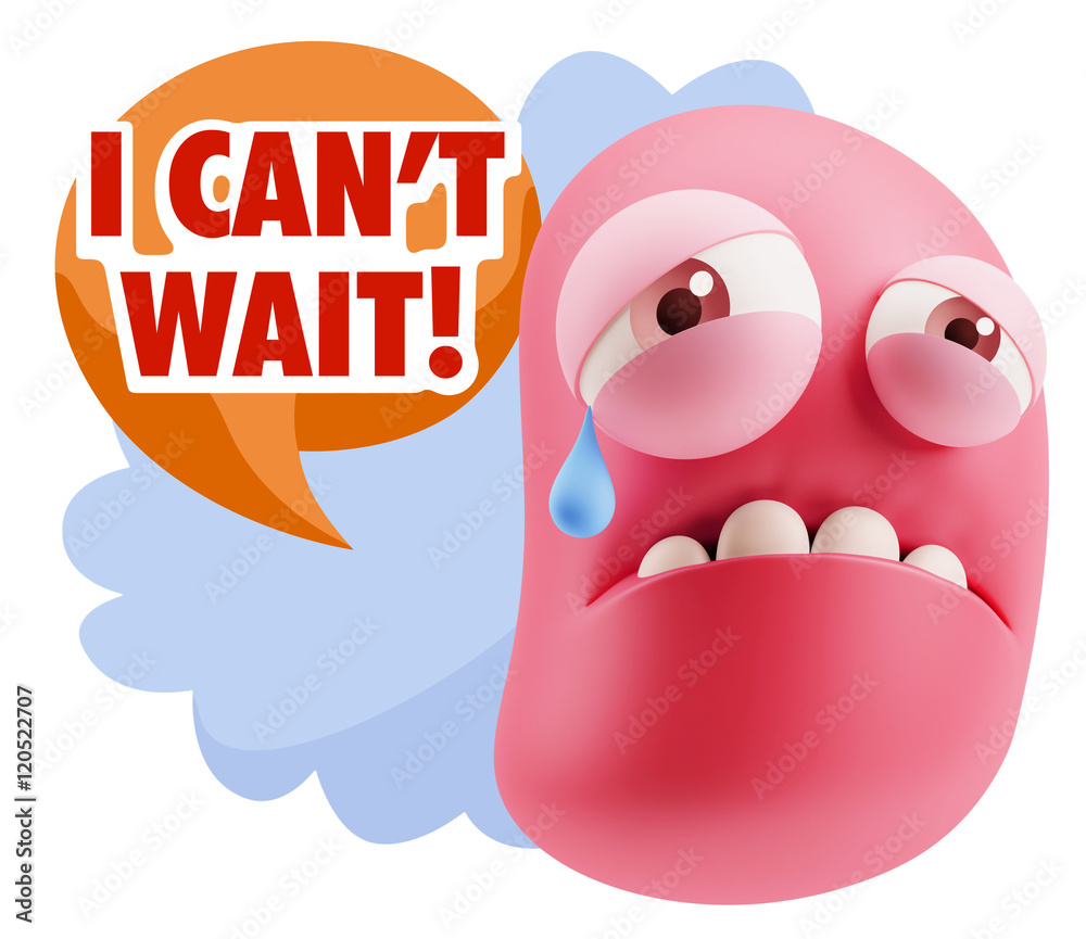 3d Illustration Sad Character Emoji Expression saying I Can't Wa 3d Illustration Sad Character Emoji Expression saying I Can't Wa