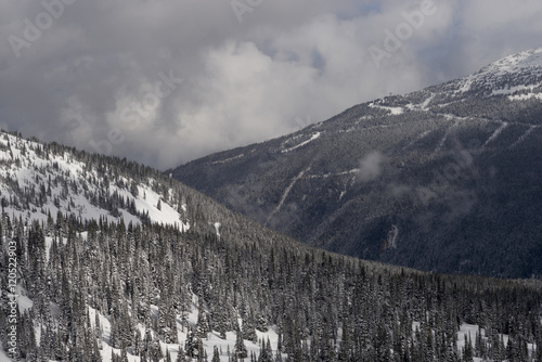 View of snowcapped mountains in winter, Whistler Mountain, Briti photo