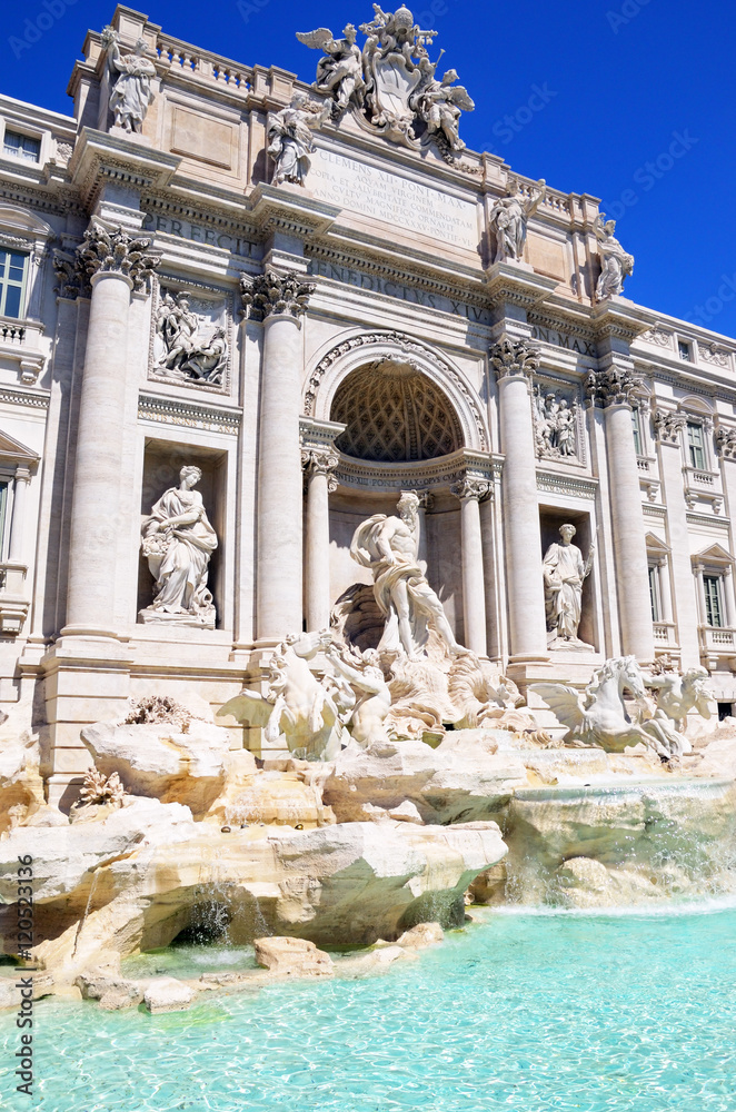 Baroque Trevi Fountain in Rome. Italy