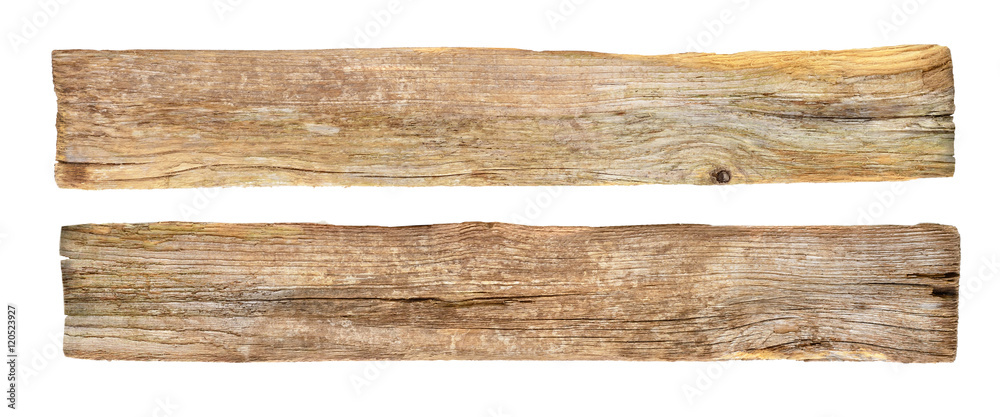 Obraz premium pusty rustykalny drewniany znak na białym tle.