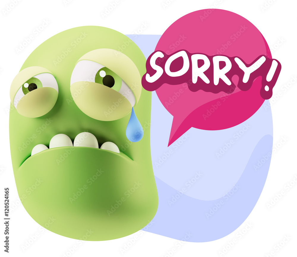 3d Illustration Sad Character Emoji Expression saying Sorry with 3d Illustration Sad Character Emoji Expression saying Sorry with